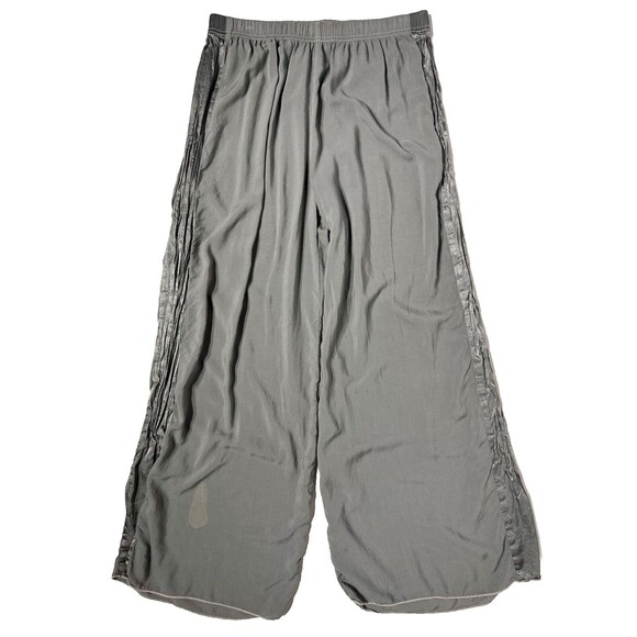 Hard Tail Forever Gray Rayon Wide Leg Pants Elastic High Waist Women Size L (A3) - Picture 1 of 12